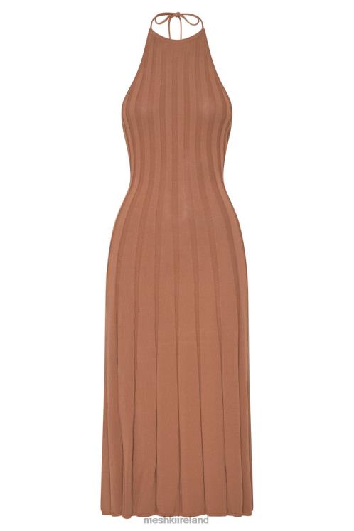 Meshki Adrienne Halter Neck Midi Dress Clothing Tan 6DX22114