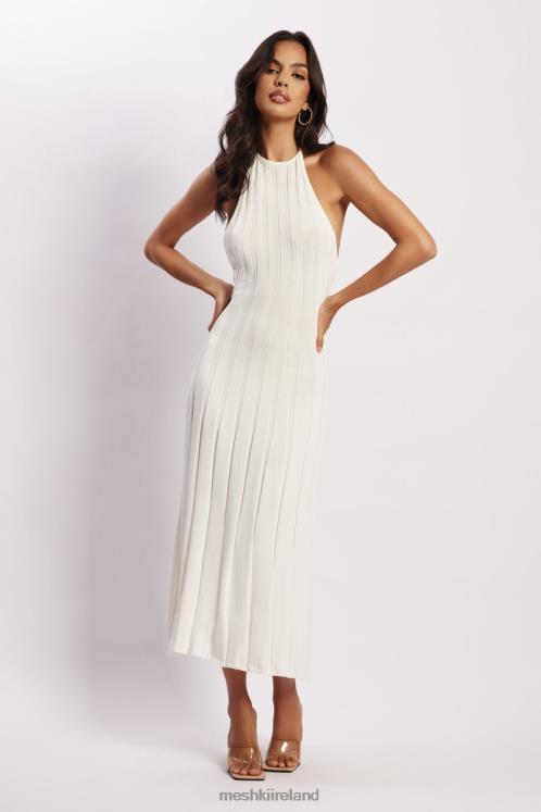 Meshki Adrienne Halter Neck Midi Dress Clothing White 6DX22176