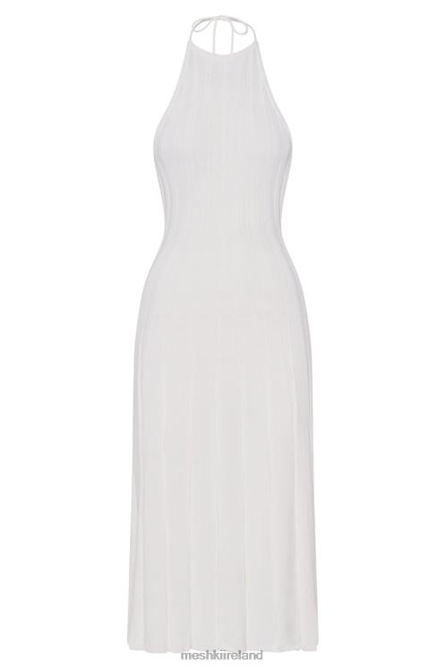Meshki Adrienne Halter Neck Midi Dress Clothing White 6DX22176