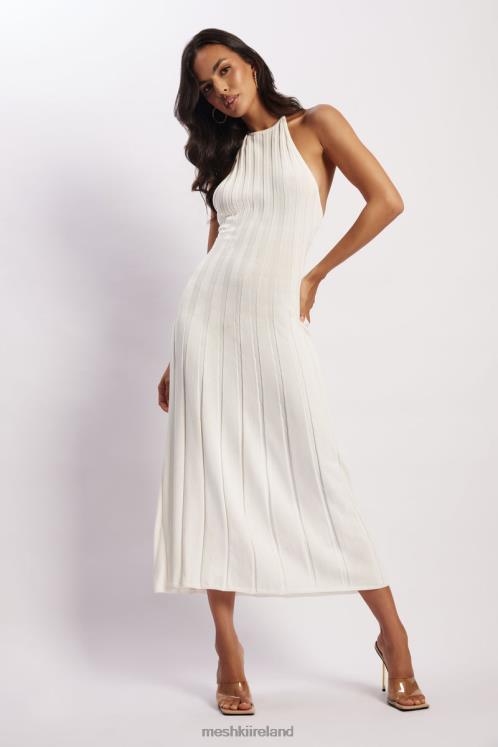 Meshki Adrienne Halter Neck Midi Dress Clothing White 6DX22176