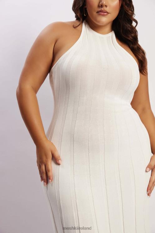 Meshki Adrienne Halter Neck Midi Dress Clothing White 6DX22176