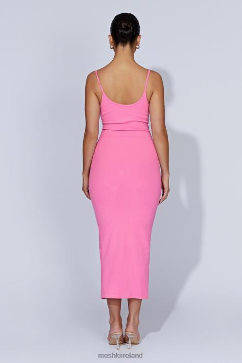 Meshki Alexis Ribbed Cami Midi Dress Clothing Bubblegum Pink 6DX22421
