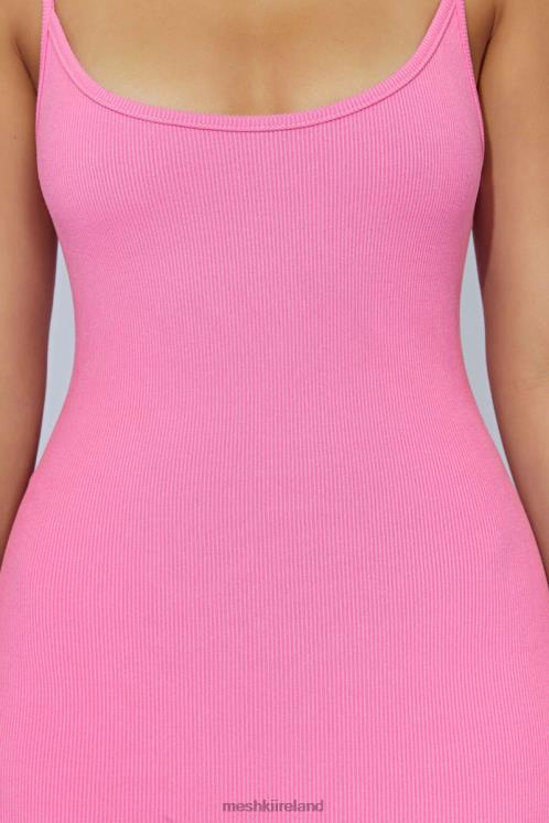 Meshki Alexis Ribbed Cami Midi Dress Clothing Bubblegum Pink 6DX22421