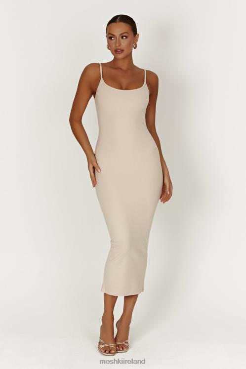 Meshki Alexis Ribbed Cami Midi Dress Clothing Cream 6DX22431
