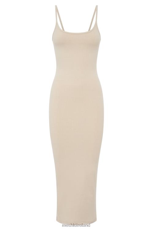 Meshki Alexis Ribbed Cami Midi Dress Clothing Cream 6DX22431