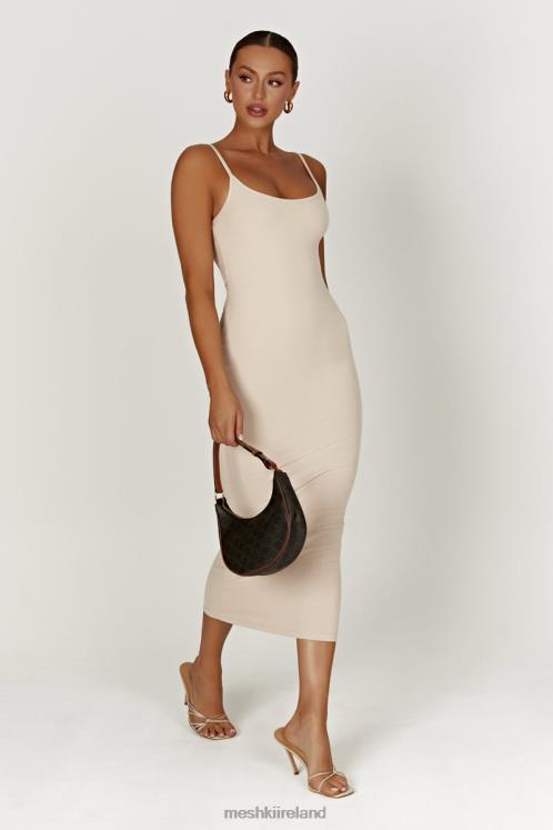 Meshki Alexis Ribbed Cami Midi Dress Clothing Cream 6DX22431