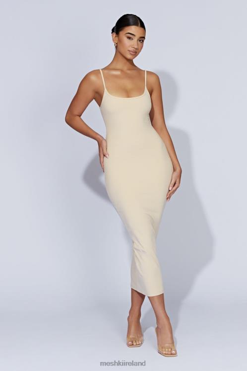 Meshki Alexis Ribbed Cami Midi Dress Clothing Cream 6DX22431