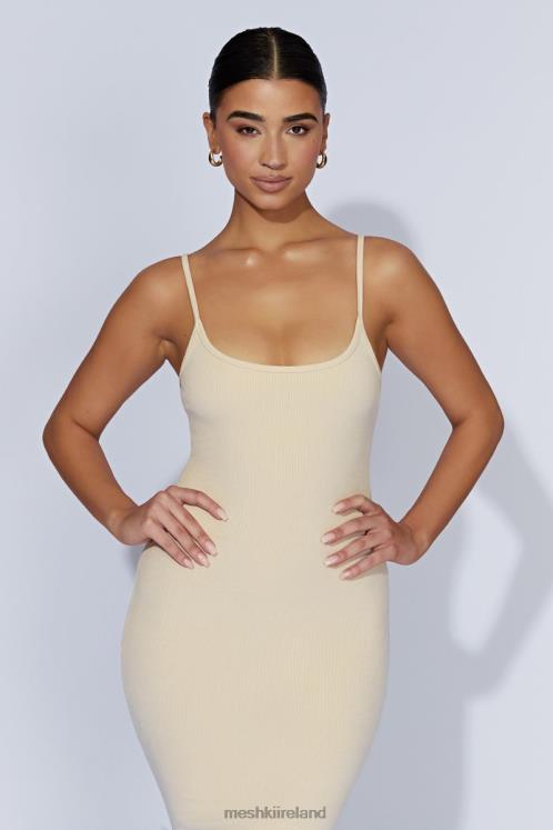 Meshki Alexis Ribbed Cami Midi Dress Clothing Cream 6DX22431