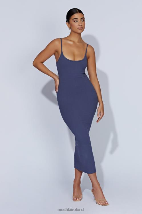 Meshki Alexis Ribbed Cami Midi Dress Clothing Midnight Navy 6DX22331