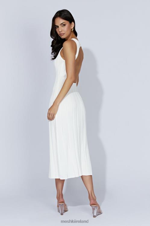 Meshki Aspen Back Keyhole Knit Midi Dress Clothing White 6DX22440