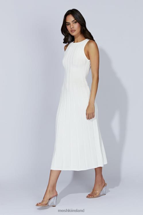 Meshki Aspen Back Keyhole Knit Midi Dress Clothing White 6DX22440