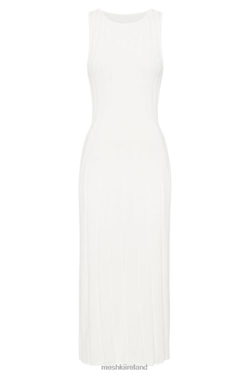 Meshki Aspen Back Keyhole Knit Midi Dress Clothing White 6DX22440