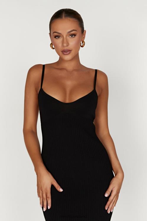 Meshki Avalon Backless Knit Midi Dress Clothing Black 6DX22417