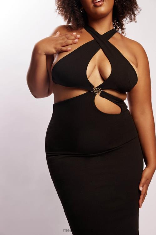 Meshki Briana Cut Out Midi Dress Clothing Black 6DX22721