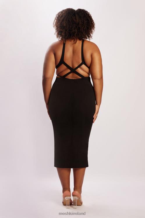 Meshki Briana Cut Out Midi Dress Clothing Black 6DX22721
