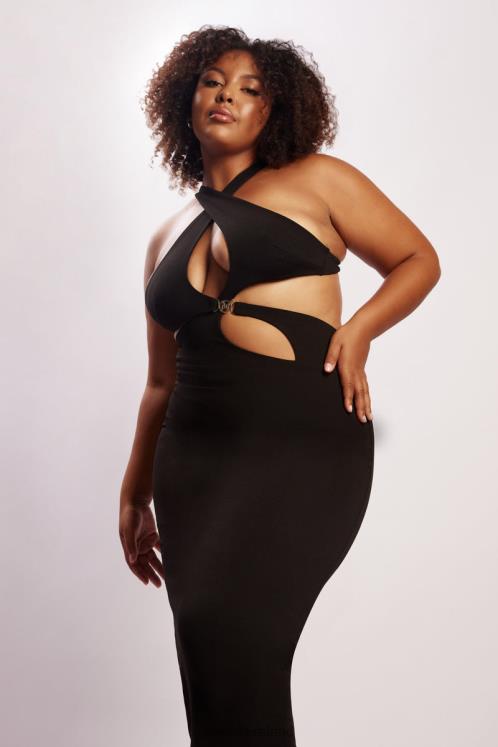 Meshki Briana Cut Out Midi Dress Clothing Black 6DX22721
