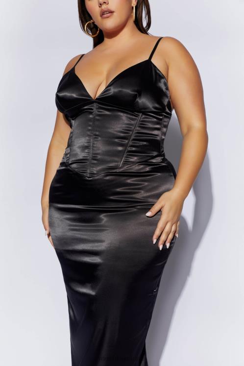 Meshki Brie Corset Midi Dress Clothing Black 6DX22644