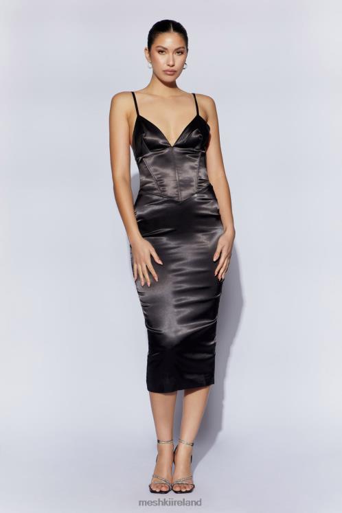 Meshki Brie Corset Midi Dress Clothing Black 6DX22644