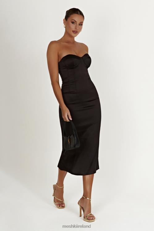 Meshki Bryony Cupped Bodycon Midi Dress Clothing Black 6DX22393