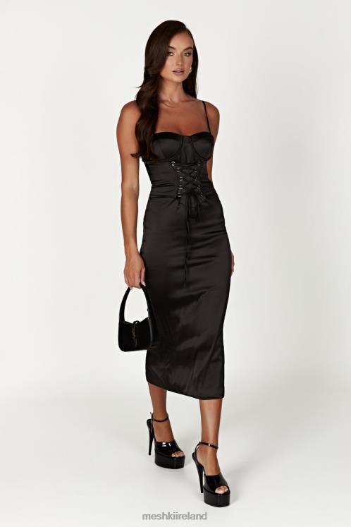 Meshki Camelia Corset Midi Dress Clothing Black 6DX22601