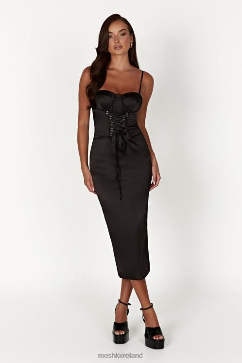 Meshki Camelia Corset Midi Dress Clothing Black 6DX22601