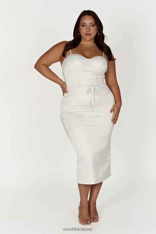 Meshki Camelia Corset Midi Dress Clothing Ivory 6DX22594