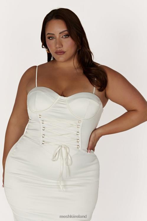 Meshki Camelia Corset Midi Dress Clothing Ivory 6DX22594