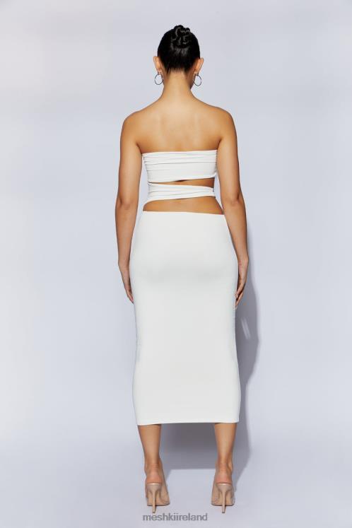 Meshki Cassandra Cut Out Midi Dress Clothing White 6DX22699