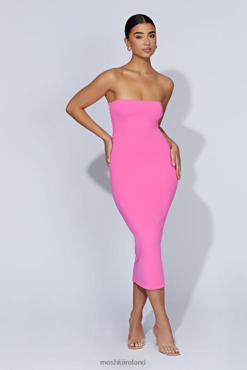 Meshki Cassidy Strapless Midi Dress Clothing Bubblegum Pink 6DX22518