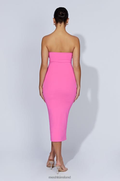 Meshki Cassidy Strapless Midi Dress Clothing Bubblegum Pink 6DX22518