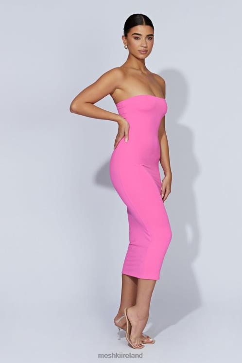 Meshki Cassidy Strapless Midi Dress Clothing Bubblegum Pink 6DX22518