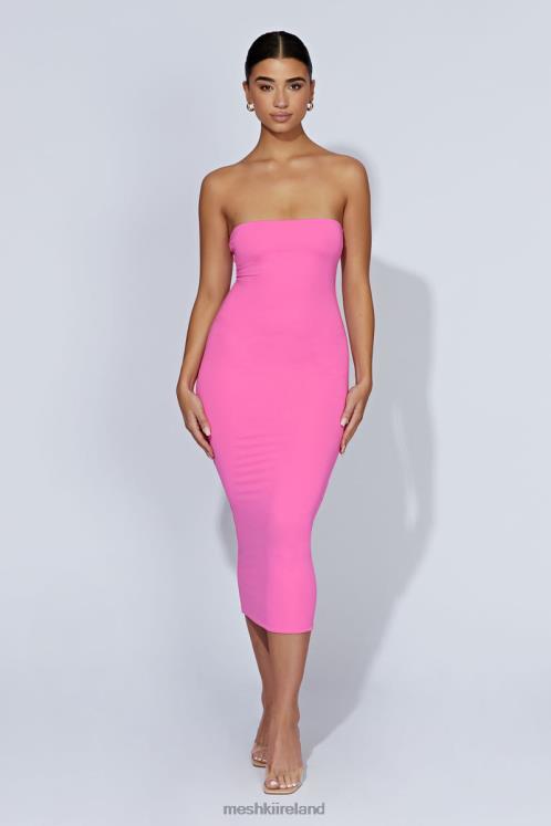Meshki Cassidy Strapless Midi Dress Clothing Bubblegum Pink 6DX22518