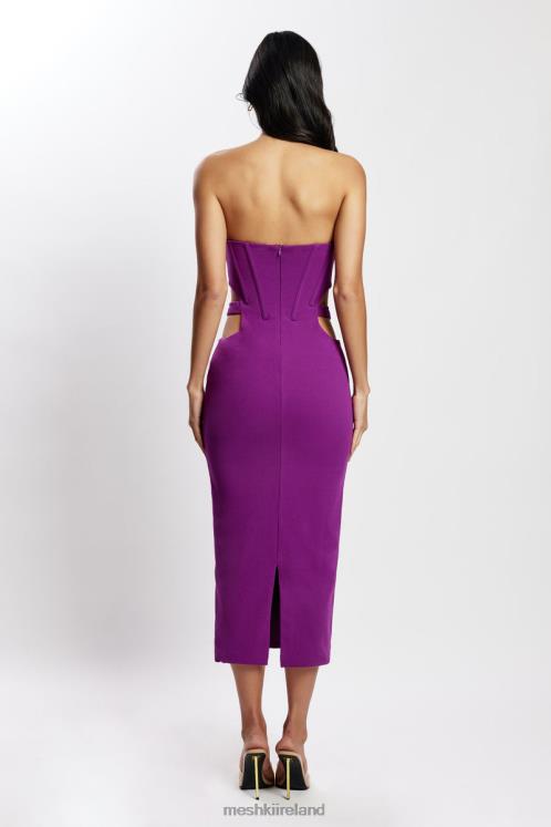 Meshki Catherine Cut Out Midi Dress Clothing Violet 6DX22626