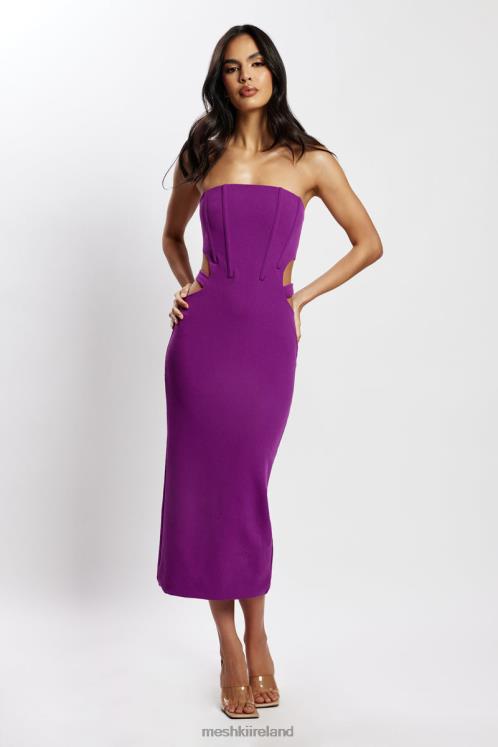Meshki Catherine Cut Out Midi Dress Clothing Violet 6DX22626