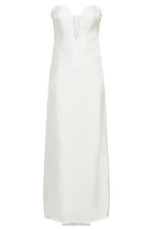 Meshki Chantelle Liquid Satin Midi Dress Clothing White 6DX2287