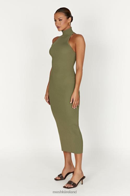 Meshki Connie Turtleneck Knit Midi Dress Clothing Olive 6DX2263
