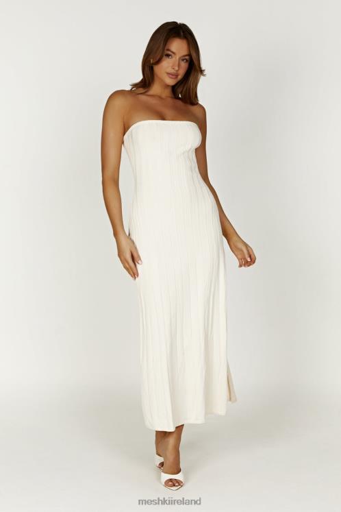 Meshki Dolce Extreme Rib Strapless Midi Dress Clothing Ivory 6DX22265