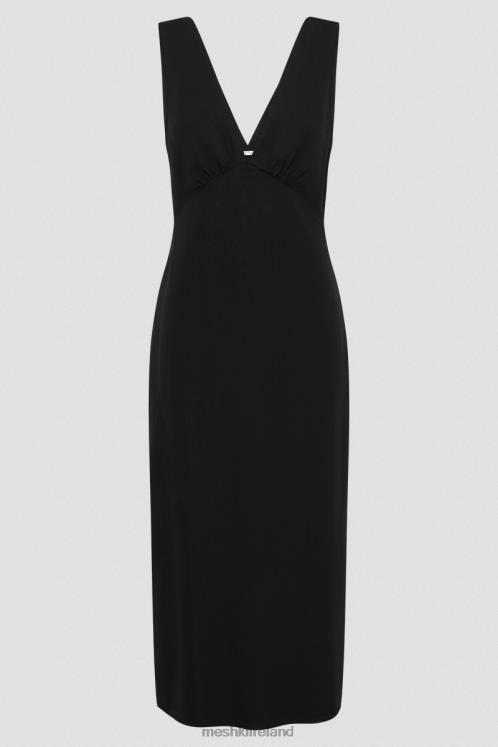 Meshki Elspeth Linen Midi Dress Clothing Black 6DX22403