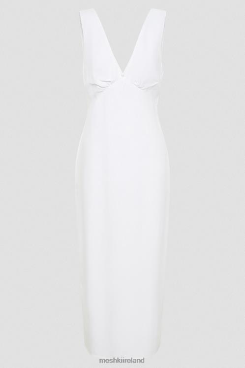 Meshki Elspeth Linen Midi Dress Clothing White 6DX22332