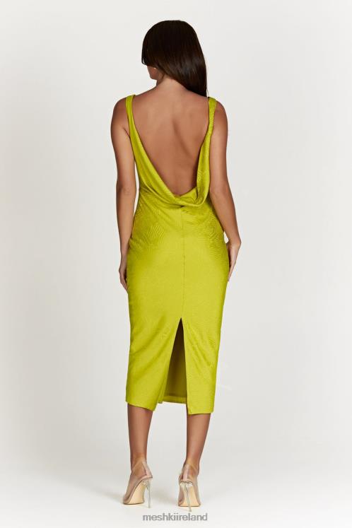 Meshki Fallon Cowl Midi Dress Clothing Chartreuse 6DX22624