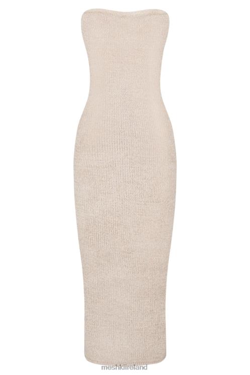 Meshki Friya Strapless Tape Yarn Midi Dress Clothing Wheat 6DX22566