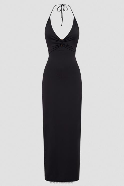 Meshki Heidi Recycled Nylon Pin Detail Midi Dress Clothing Black 6DX22210