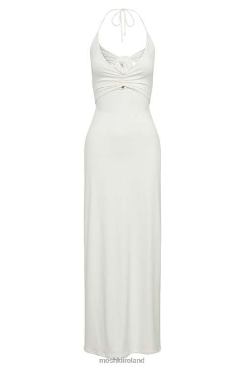 Meshki Heidi Recycled Nylon Pin Detail Midi Dress Clothing White 6DX22218