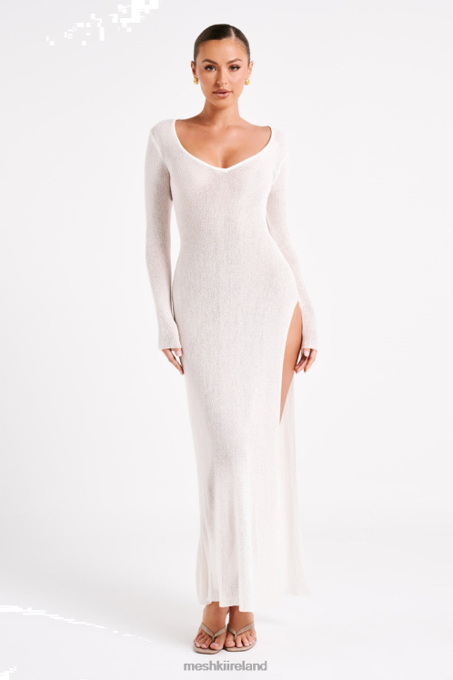Meshki Imelda Knit Cover Up Midi Dress Clothing White 6DX2222
