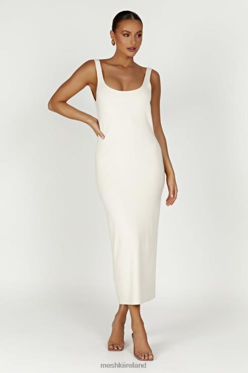 Meshki Janie Backless Knit Midi Dress Clothing Cream 6DX22291