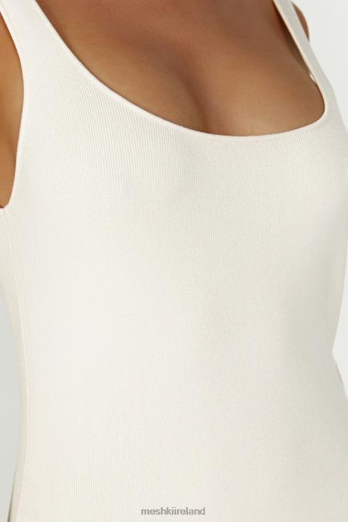 Meshki Janie Backless Knit Midi Dress Clothing Cream 6DX22291