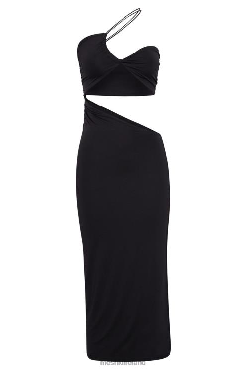 Meshki Keira Side Cut Out Midi Dress Clothing Black 6DX22700