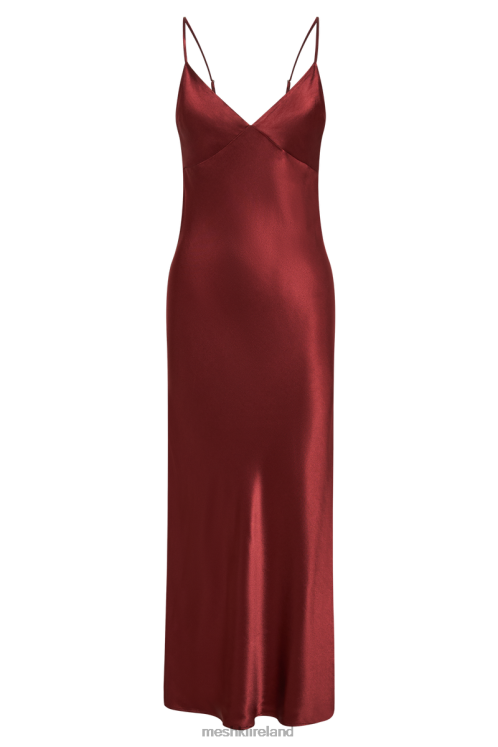 Meshki Kiko Satin Chiffon Midi Dress Clothing Berry 6DX2216