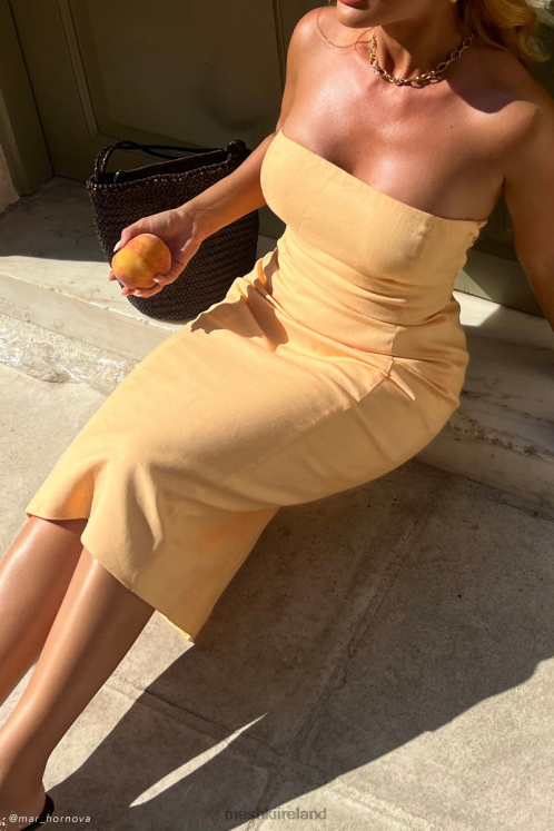 Meshki Kyleigh Linen Strapless Midi Dress Clothing Mango 6DX22341