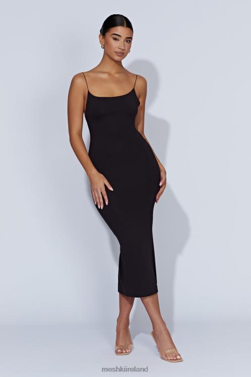 Meshki Lexia Scoop Low Neck Midi Dress Clothing Black 6DX22429